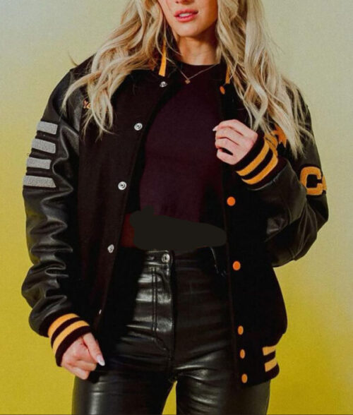 Lindsay Brewer Black Varsity Jacket