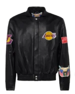 LOS ANGELES LAKERS FULL LEATHER JACKET Black