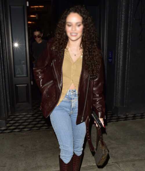 Madison Pettis Brown Leather Jacket