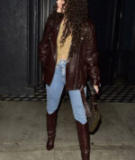 Madison Pettis Brown Leather Jacket