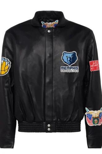 MEMPHIS GRIZZLIES FULL LEATHER JACKET Black