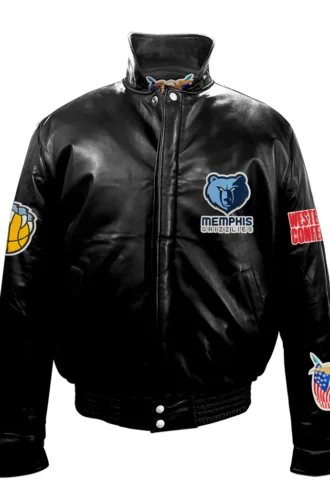 Memphis Grizzlies fans - the Full Leather Puffer Jacket in sleek black. This premium jacket combines style and functionality effortlessly, crafted