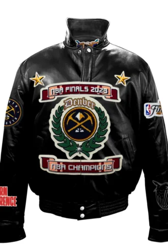 DENVER NUGGETS NBA CHAMPIONSHIP LEATHER PUFFER JACKET