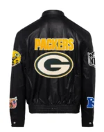 GREEN BAY PACKERS FULL LEATHER JACKET Black