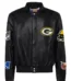 GREEN BAY PACKERS FULL LEATHER JACKET Blac