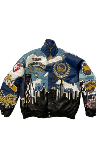 GOLDEN STATE WARRIORS 7TH CHAMPIONSHIP LEATHER JACKET