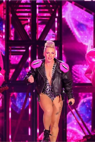 Pink – Summer carnival tour 2023 Alecia Beth Moore Leather Biker Jacket