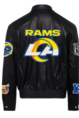 LOS ANGELES RAMS FULL LEATHER JACKET Black