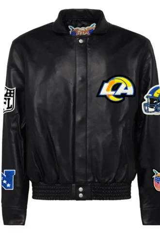 LOS ANGELES RAMS FULL LEATHER JACKET Black