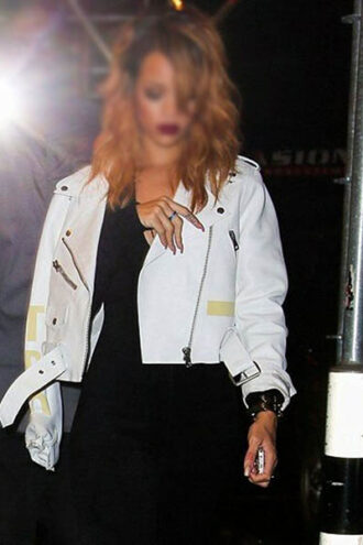 Rihanna Biker Leather Jacket