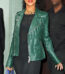 Rihanna Green Biker Jacket