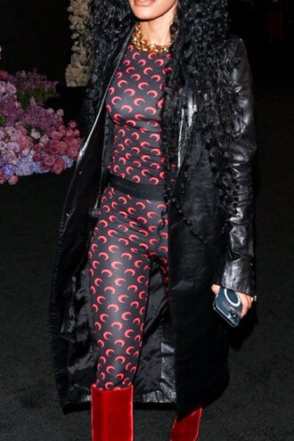 Teyana Taylor Leather Coat