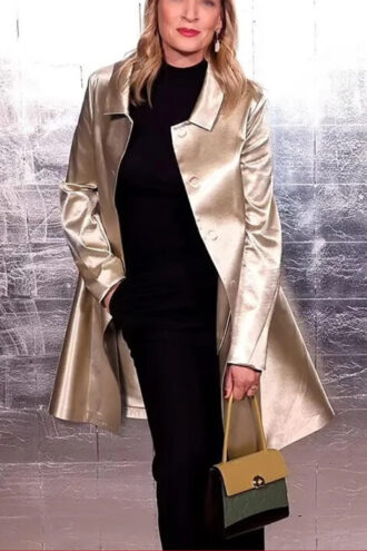 Uma Thurman Fashion Show Long Coat