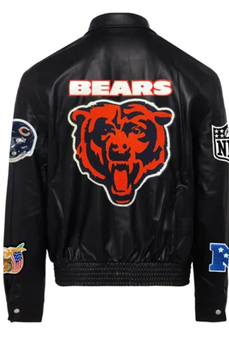 CHICAGO BEARS FULL LEATHER JACKET Black