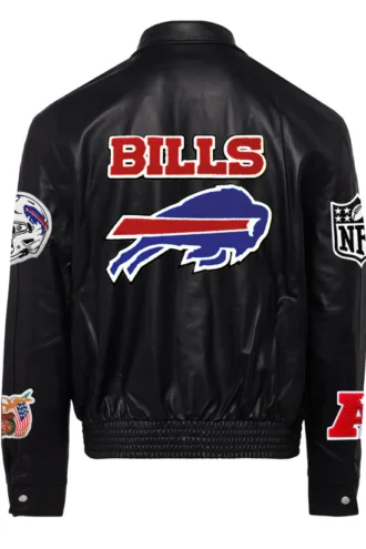 BUFFALO BILLS FULL LEATHER JACKET Black