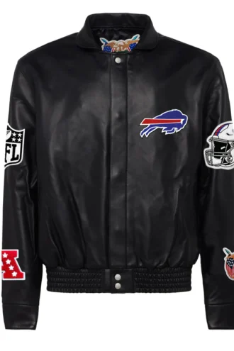 BUFFALO BILLS FULL LEATHER JACKET Black