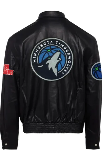 MINNESOTA TIMBERWOLVES FULL LEATHER JACKET Black