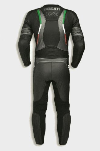 DUCATI BLACK MOTORCYCLE RACE LEATHER SUIT