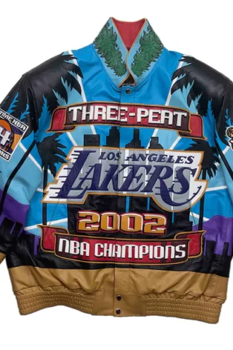 LAKERS 2002 3-PEAT NBA CHAMPIONSHIP GENUINE LEATHER JACKET