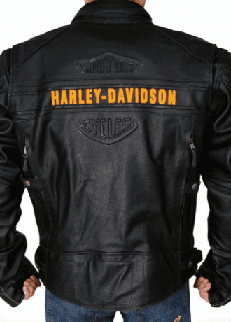 MENS WRIT HARLEY DAVIDSON BLACK BIKER MOTORCYCLE GENUINE LEATHER JACKET