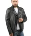 The Fossett Black Leather Men Jacket