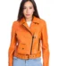 The Martos Orange Ostrich Leather Women Jacke