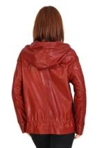 The Muncy Red Leather Women Jacket