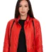 The Comly Pomegranate Flower Ostrich Leather Women Jacket