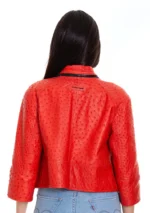 The Comly Pomegranate Flower Ostrich Leather Women Jacket