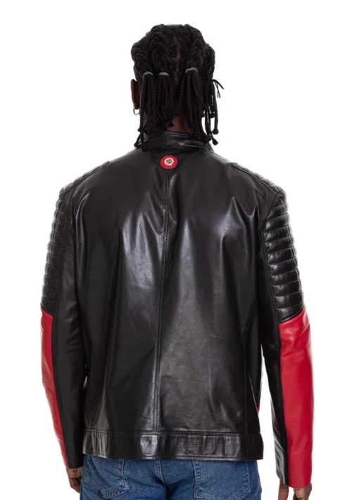 The Martos Black & Red Leather Men Jacket