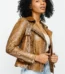 The Queen Pythn Skin Tan Leather Jacket