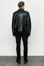 The Manteca Pythn Skin Leather Black Men Jacket