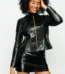 The Mekke Pythn Skin Leather Jacket Blac