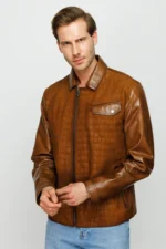 The Emerson Tan Leather Men Jacket