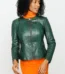 The Mekke Pythn Skin Leather Jacket Gree