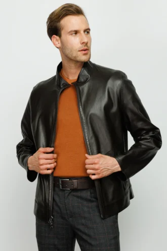 The Del Rio Leather Black Men Jacke