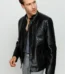 The Boss Pythn Black Leather Men Jacket