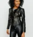 The Queen Pythn Skin Black Leather Jacket