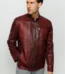 The Boss Pythn Burgundy Leather Men Jacket