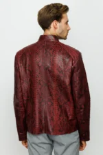 The Boss Pythn Burgundy Leather Men Jacket