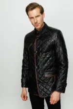 The Martinez Black Leather Men Jacke