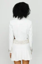 The Infanta White Leather Jacket