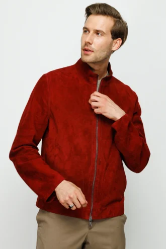 The Alba Burgundy Leather Men Jacket