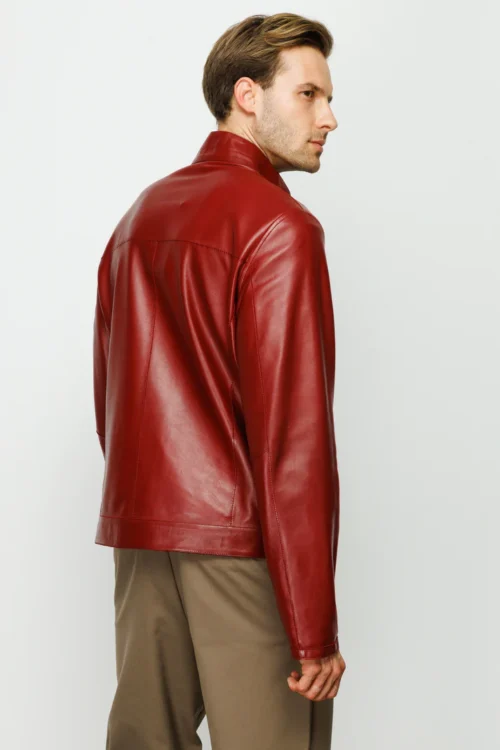 The Del Rio Burgundy Leather Men Jacket