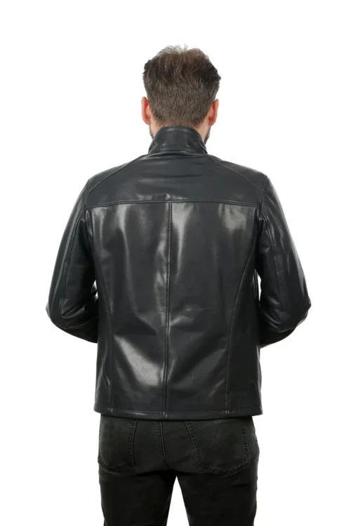 The Leroy Navy Blue Leather Men Jacket