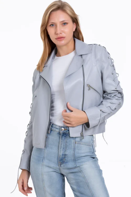 The Isola Leather Gray Jacke