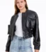 The Accra Women Leather Cropped Jacket