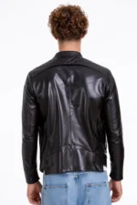 The Leith Black Leather Men Jacke