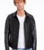 The Bedford Pythn Skin Handwoven Leather Black Men Jacket