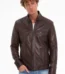 The Alamo Brown Leather Men Jacke